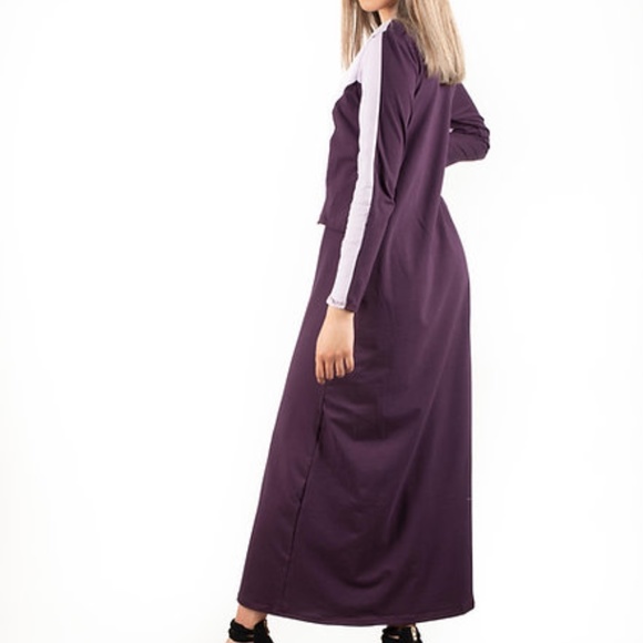 DEVORAH'S SECRET Maxi Dress Robe Hidden Nursing Flap Lilac & Purple - Picture 2 of 4